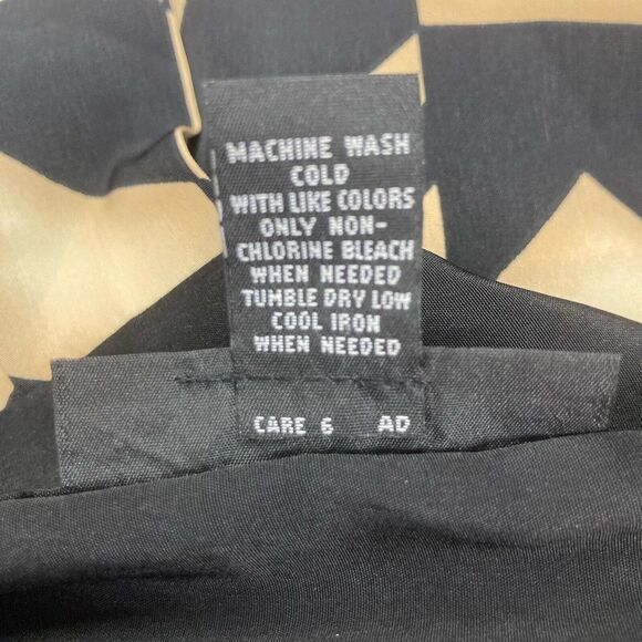 Alfani Shift Dress Womens SZ 14 Autumn Blush Geo Stripe Gold V Neck Long Sleeves - Picture 10 of 12